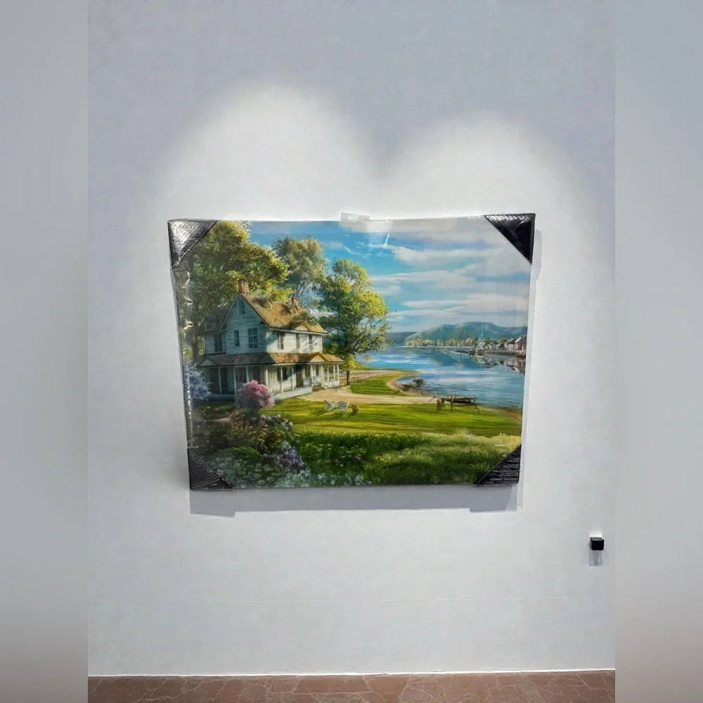 Vintage Harbor & Riverside Estate 16x20 Light-Up Canvas Battery-Operated Art